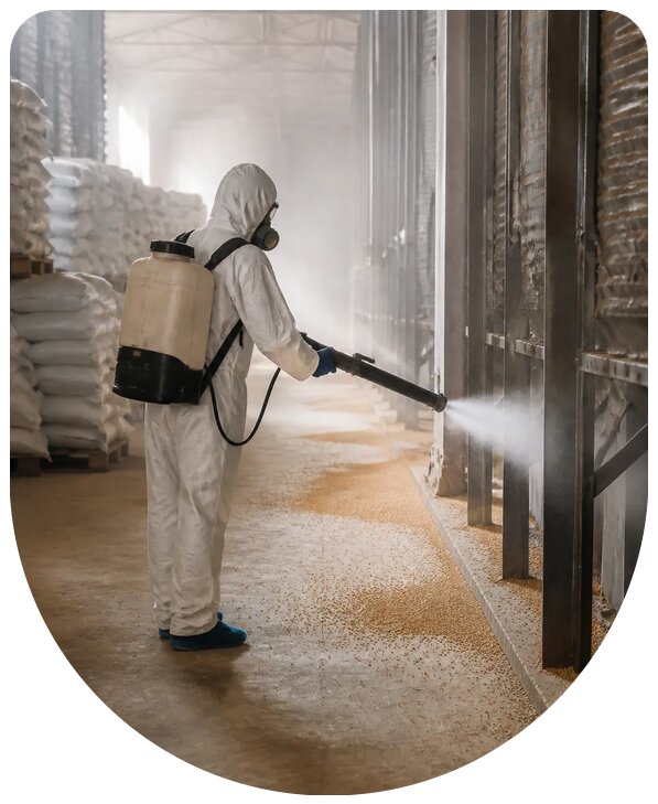 Профессиональная дезинсекция зернового склада в Находке